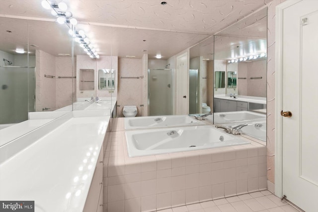 5802 Nicholson Ln Unit 2-407, Rockville, MD 20852 - bathroom with toilet, a shower stall, vanity, and a bath