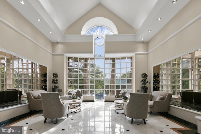 5802 Nicholson Ln Unit 2-407, Rockville, MD 20852 - building lobby featuring high vaulted ceiling and recessed lighting