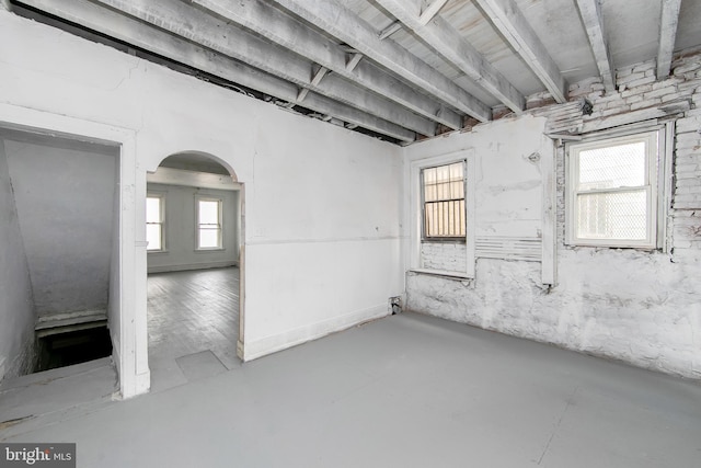 1314 Atlantic Ave, Camden, NJ 08104 - spare room with arched walkways and concrete floors