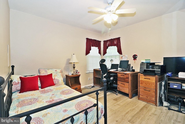 2028 Brookdale Dr, Forked River, NJ 08731 - bedroom featuring light wood finished floors, a desk, and ceiling fan