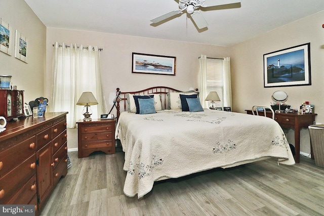 2028 Brookdale Dr, Forked River, NJ 08731 - bedroom with wood finished floors, baseboards, and ceiling fan