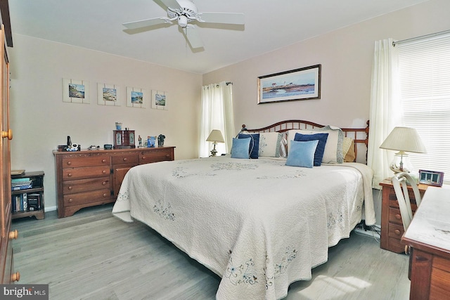 2028 Brookdale Dr, Forked River, NJ 08731 - bedroom with light wood-style flooring and ceiling fan