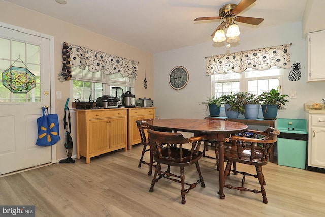 2028 Brookdale Dr, Forked River, NJ 08731 - dining area featuring light wood-style floors and ceiling fan