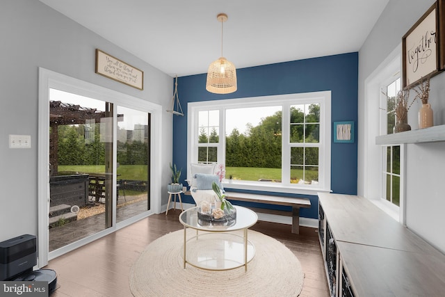 815 Summersweet Ct, Huntingtown, MD 20639 - dining area featuring wood finished floors and baseboards