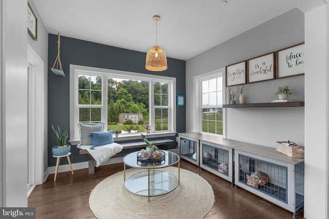 815 Summersweet Ct, Huntingtown, MD 20639 - living area featuring wood finished floors and baseboards
