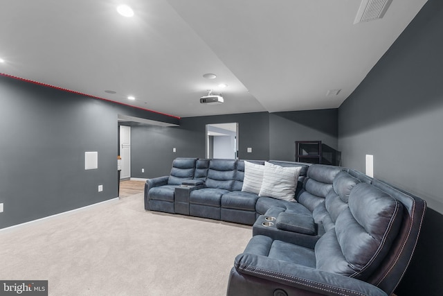 815 Summersweet Ct, Huntingtown, MD 20639 - cinema with recessed lighting, carpet floors, and baseboards