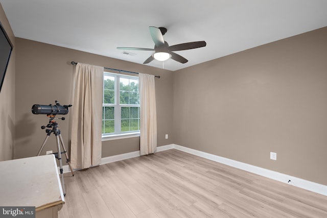 815 Summersweet Ct, Huntingtown, MD 20639 - spare room with ceiling fan, light wood finished floors, and baseboards