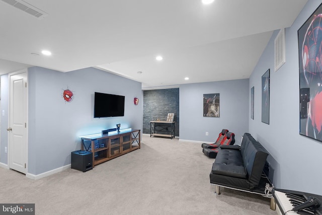815 Summersweet Ct, Huntingtown, MD 20639 - carpeted living area featuring recessed lighting and baseboards