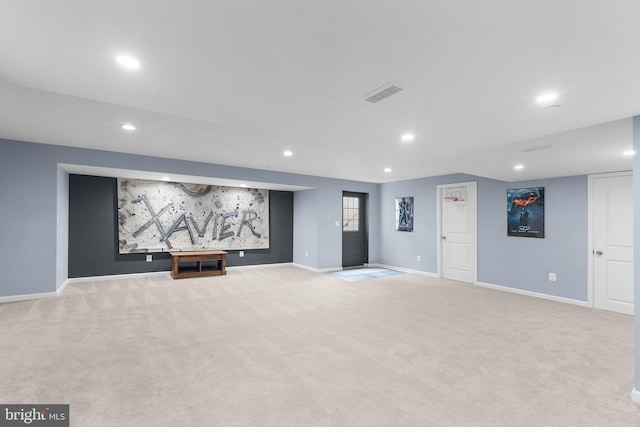 815 Summersweet Ct, Huntingtown, MD 20639 - carpeted cinema room featuring recessed lighting and baseboards