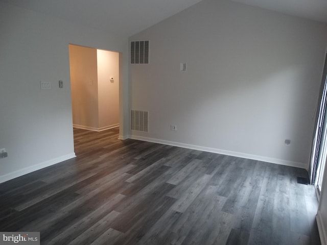 112 Colton Ct, Smithsburg, MD 21783 - spare room with vaulted ceiling, dark wood-style flooring, and baseboards