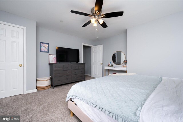 1005 Madison Ct, Annapolis, MD 21403 - carpeted bedroom with a ceiling fan and baseboards