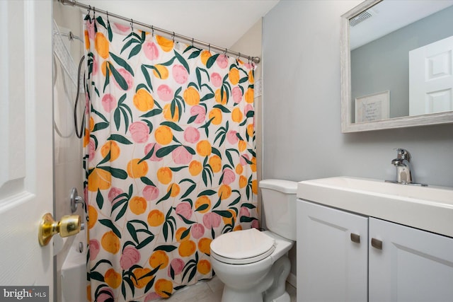 1005 Madison Ct, Annapolis, MD 21403 - bathroom with vanity, toilet, and shower / bath combo with shower curtain