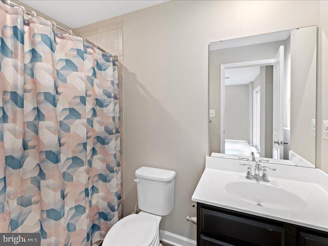 107 Lookout Way, Fredericksburg, VA 22405 - full bathroom featuring vanity, toilet, and a shower with shower curtain
