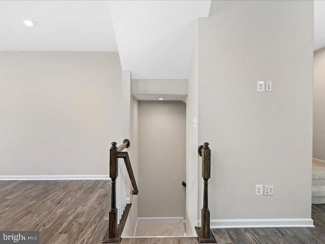 107 Lookout Way, Fredericksburg, VA 22405 - staircase with wood finished floors, baseboards, and recessed lighting