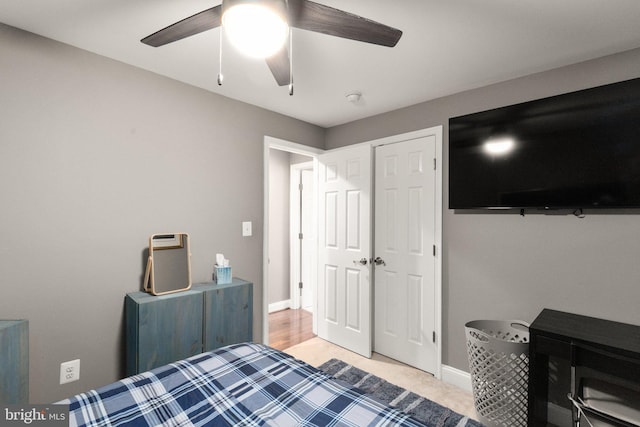 3234 Odonnell St, Baltimore, MD 21224 - bedroom featuring ceiling fan and baseboards
