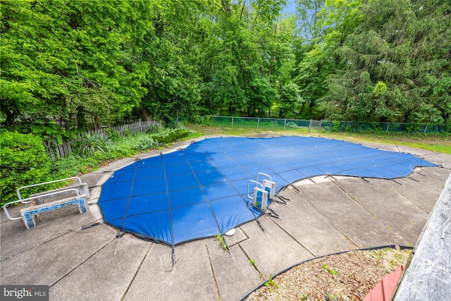 1 Carriage Way, Cinnaminson, NJ 08077 - view of pool with a patio area and a wooded view