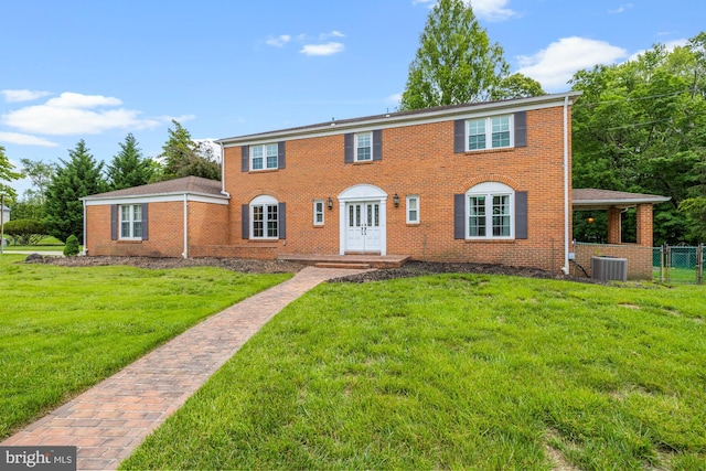1 Carriage Way, Cinnaminson, NJ 08077 - colonial inspired home with central AC unit and brick siding