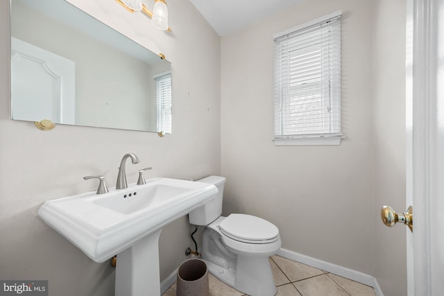 1 Carriage Way, Cinnaminson, NJ 08077 - bathroom with plenty of natural light, toilet, tile patterned flooring, and baseboards