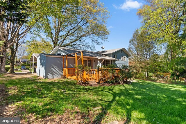 1503 Leister Dr, Silver Spring, MD 20904 - back of house with a yard and a deck
