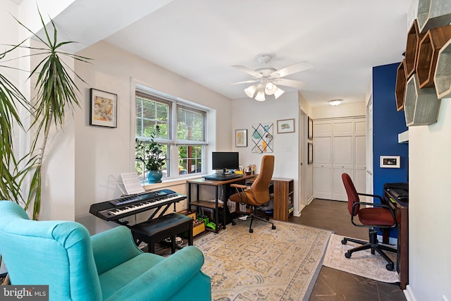 915 Edgewood Dr, Springfield, PA 19064 - office space featuring ceiling fan and baseboards