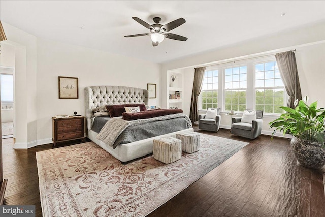 3525 Franks Ter, Monrovia, MD 21770 - bedroom with dark wood-style flooring, baseboards, and ceiling fan