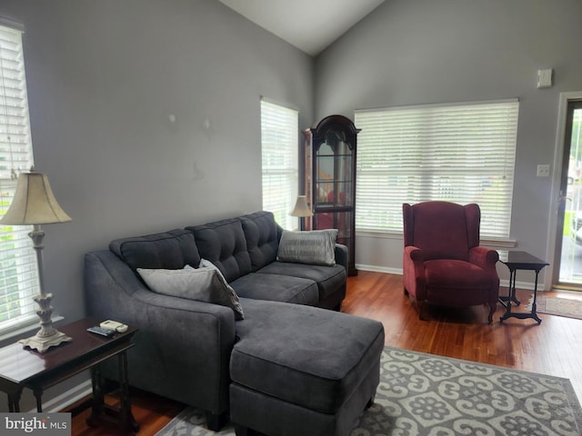 45 Freedom Ln, Bensalem, PA 19020 - living room with wood finished floors and high vaulted ceiling