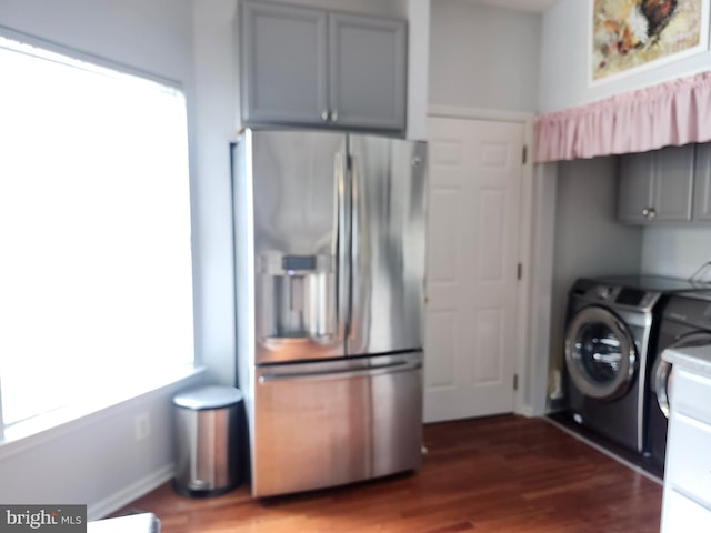 45 Freedom Ln, Bensalem, PA 19020 - laundry room with washing machine and clothes dryer, wood finished floors, and cabinet space
