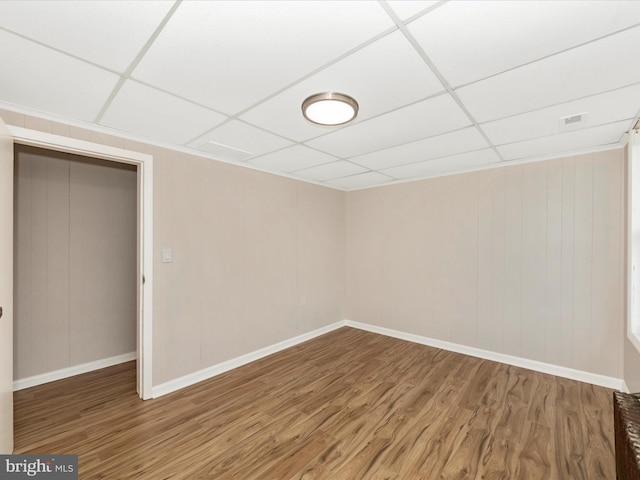 1707 Hall Ave, Baltimore, MD 21227 - finished below grade area with wood finished floors and a drop ceiling