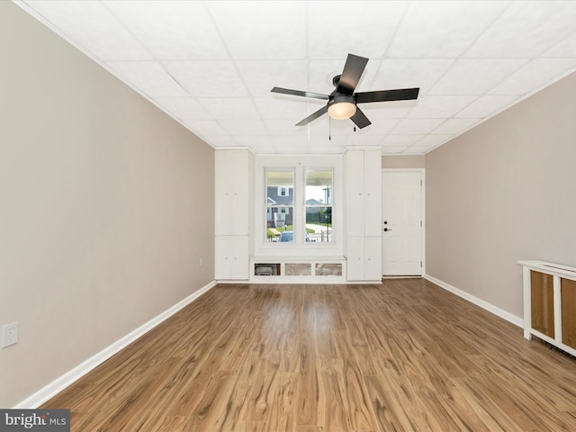 1707 Hall Ave, Baltimore, MD 21227 - unfurnished room with a ceiling fan, wood finished floors, and a drop ceiling