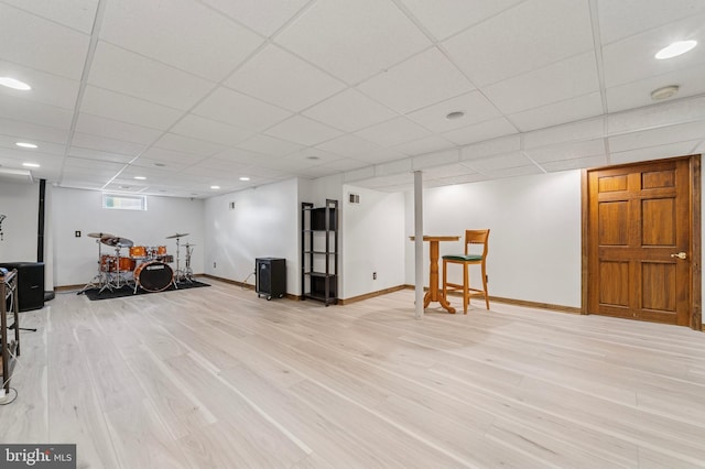 14 Yorkshire Rd, Hamilton, NJ 08610 - below grade area featuring light wood-style floors, baseboards, and recessed lighting
