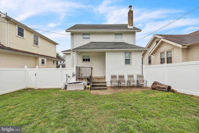 122 E Pine St, Audubon, NJ 08106 - back of property with a chimney