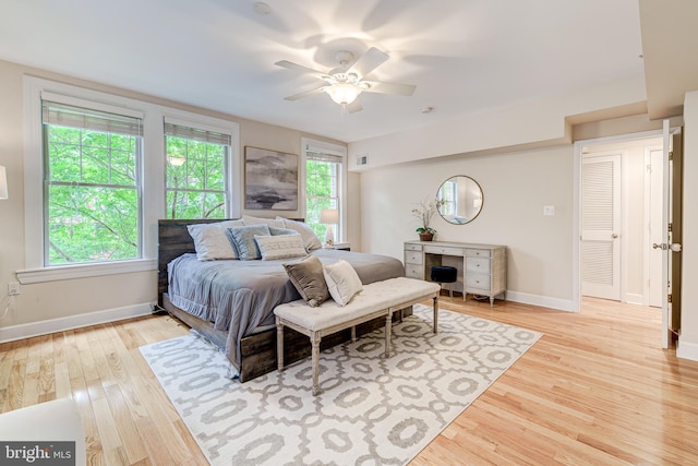 1858 California St NW Unit 20, Washington, DC 20009 - bedroom featuring wood finished floors, baseboards, and ceiling fan