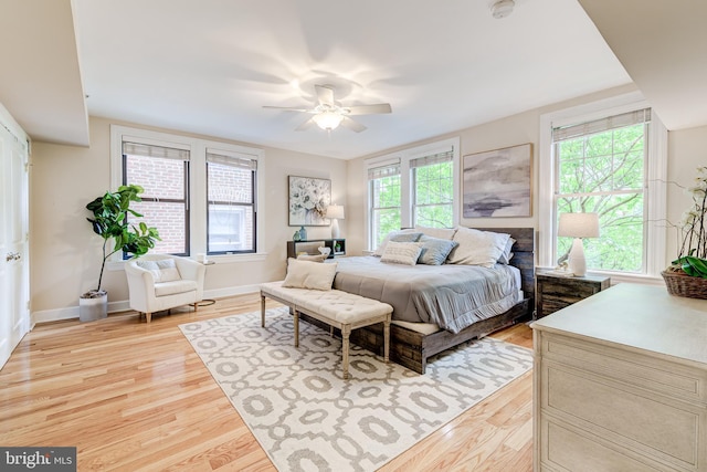 1858 California St NW Unit 20, Washington, DC 20009 - bedroom with light wood-style floors, baseboards, and ceiling fan