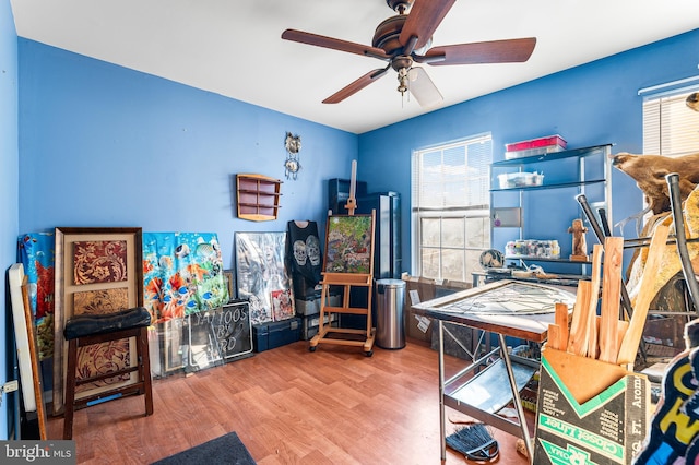 1 Winterberry Pl, Clayton, NJ 08312 - office area featuring ceiling fan and wood finished floors