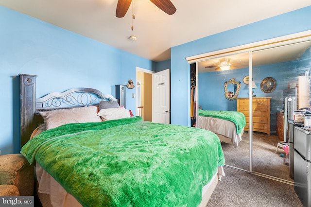 1 Winterberry Pl, Clayton, NJ 08312 - bedroom featuring carpet flooring, a closet, and ceiling fan