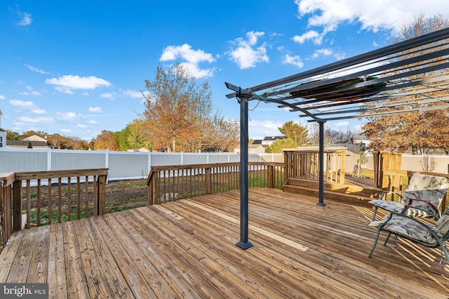 1 Winterberry Pl, Clayton, NJ 08312 - wooden deck featuring a fenced backyard and a pergola