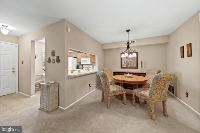 605A Ralston Dr Unit A, Mount Laurel, NJ 08054 - dining area featuring baseboards, light carpet, and a chandelier