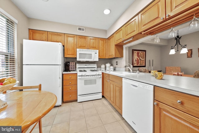 605A Ralston Dr Unit A, Mount Laurel, NJ 08054 - kitchen featuring white appliances, a sink, light tile patterned floors, and light countertops
