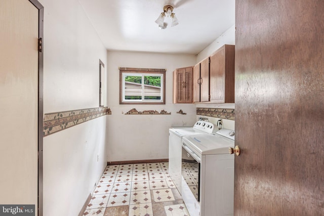 1685 E Willow Grove Ave, Glenside, PA 19038 - washroom with cabinet space, washing machine and dryer, light flooring, and baseboards