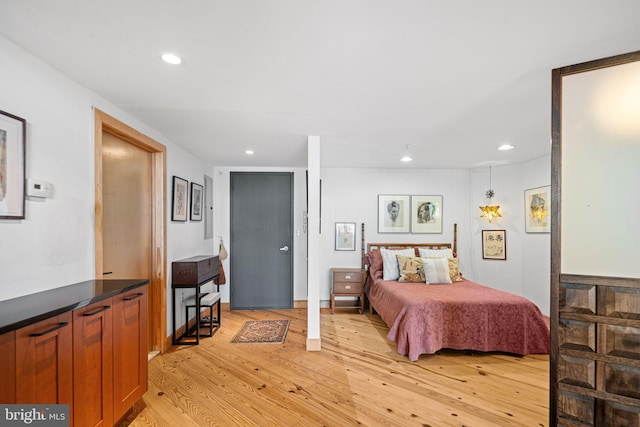 3132 E Thompson St Unit 2C, Philadelphia, PA 19134 - bedroom with light wood-type flooring and recessed lighting