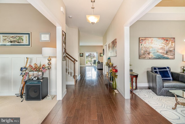 6039 Union Tunnel Dr, Harrisburg, PA 17111 - corridor featuring stairway and dark wood-type flooring