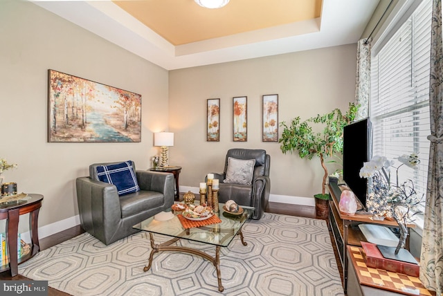 6039 Union Tunnel Dr, Harrisburg, PA 17111 - living area featuring baseboards and a raised ceiling