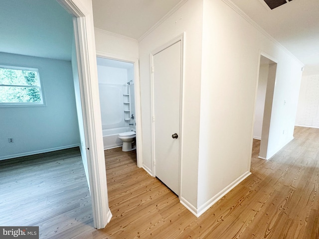914 Townsend Blvd, Dover, DE 19901 - hall with ornamental molding, light wood-type flooring, and baseboards