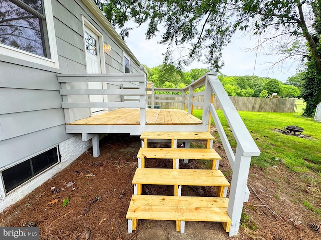 914 Townsend Blvd, Dover, DE 19901 - wooden deck with an outdoor fire pit
