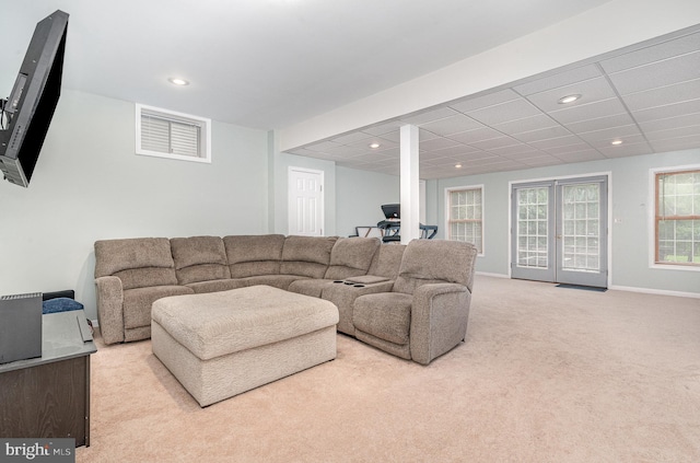 6202 Crofton Ct, Mechanicsburg, PA 17050 - living area with carpet floors, recessed lighting, and baseboards