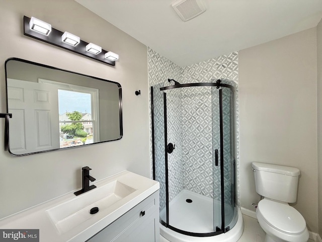 27 Chapel Cir, Sicklerville, NJ 08081 - bathroom with vanity, toilet, and a stall shower