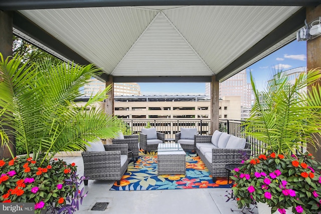1830 Fountain Dr Unit 1107, Reston, VA 20190 - view of patio with an outdoor living space and a gazebo