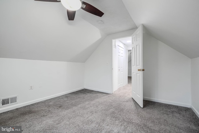 4108 Slater Ave, Baltimore, MD 21236 - additional living space with carpet, lofted ceiling, ceiling fan, and baseboards