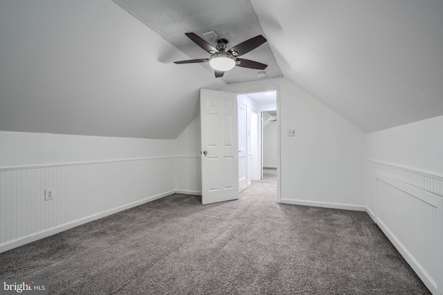 4108 Slater Ave, Baltimore, MD 21236 - bonus room with carpet, a ceiling fan, lofted ceiling, and wainscoting