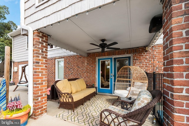 413 Benton Pt, Tappahannock, VA 22560 - view of patio with ceiling fan and an outdoor hangout area
